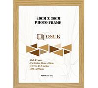 OSUK 30x40cm Oak Picture Frame - 40 x 30cm Photo Frames with Safe Perspex Front & Wall Hanging Hooks - Oak 40cm x 30cm Poster Frames
