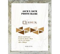 OSUK 30x40cm Rustic Gold Picture Frame - 40 x 30cm Photo Frames with Safe Perspex Front & Wall Hanging Hooks - Rustic Gold 40cm x 30cm Poster Frames