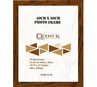 OSUK 30x40cm Walnut Picture Frame - 40 x 30cm Photo Frames with Safe Perspex Front & Wall Hanging Hooks - Walnut 40cm x 30cm Poster Frames