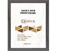 OSUK 40x50cm Grey Picture Frame - Large 50 x 40cm Photo Frames with Safe Perspex Front & Wall Hanging Hooks - Grey 50cm x 40cm Poster Frames
