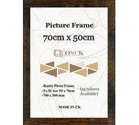 OSUK 50x70cm Rustic Poster Frame - 70 x 50cm Photo Frames with Safe Perspex Front & Wall Mount Hooks - Puzzle Jigsaw Frame - 70cm x 50cm Picture Frames