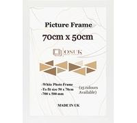 OSUK 50x70cm White Poster Frame - 70 x 50cm Photo Frames with Safe Perspex Front & Wall Mount Hooks - Puzzle Jigsaw Frame - 70cm x 50cm Picture Frames