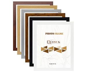 OSUK 70cm x 50cm White Plain Flat Style Photo Frame with Clear Perspex Front & Wall Hanging Hooks