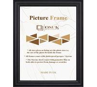 OSUK 80x60 cm Frame Black Antique Style Photo Frame with Clear Perspex Front & Wall Mounting to Hang Portrait or Landscape (Black, 80x60cm)
