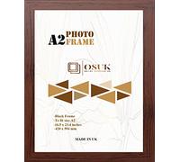 OSUK A2 Frame Dark Oak In Size 42 x 59.4 cm Poster Frame - A2 Photo Frames with Clear Perspex Front & Wall Mounting to Hang Portrait or Landscape - A2 Picture Frame