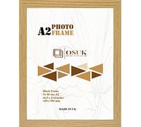 OSUK A2 Frame Oak In Size 42 x 59.4 cm Poster Frames - A2 Photo Frames with Clear Perspex Front & Wall Mounting to Hang Portrait or Landscape - Large A2 Picture Frame