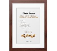 OSUK A3 Dark Oak Photo Frame With A4 White Mount - Poster Frame With White Mount Clear Perspex Front & Wall Hanging Hooks - 29.7 x 42 cm Picture Frame With 21 x 29.7 cm Mount