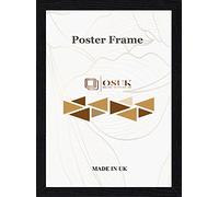 OSUK Black 36x24 Inch Size Photo Frame - Plain Flat Style Black 24" x 36" Picture Frame with Clear Perspex Front Wall Picture Frame With Hanging Hooks (36'' x 24'' (91.44 x 60.96cm))