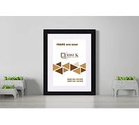 OSUK Black 60 x 50cm Photo Picture Frame Modern Wood Poster Frames with White Mount Ready to Hang Portrait or Landscape