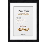 OSUK Black 70x50 cm Frame With 60x40 cm White Mount - Modern Photo Frames With Clear Perspex Front & Wall Mounting Poster Frame - 70 x 50cm Frames With 60 x 40cm Mounts
