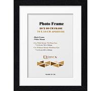 OSUK Black 80x60 cm Frame With 70x50 cm White Mount Modern Photo Frame Whit - Clear Perspex Front & Wall Mounting Poster Frame - 800 x 600mm Frame With 700 x 500mm Mount (Black)