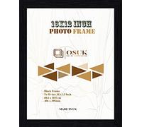 OSUK Black Photo Frames 40.6 x 30.5cm Large Photo Frame 16 x 12 Inch Picture Frame With Clear Perspex Front & Wall Mounting 12" x 16" Frame