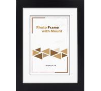OSUK Black Photo Picture Frame Poster Frame With Mount Various Size White Ivory Black Grey Blue Mount (90x70cm for Pic Size 80x60cm, White Mount)