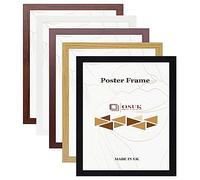 OSUK Dark Oak 20x16 Inch Frame Size (50.8 x 40.64cm) Flat 16"x20" Dark Oak Picture Frame with Clear Perspex Front & Wall Hanging Hooks - Landscape Or Portrait