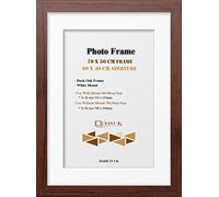 OSUK Dark Oak 70x50 cm Frame With 60x40 cm White Mount - Modern Photo Frames With Clear Perspex Front & Wall Mounting Poster Frame - 70 x 50cm Frames With 60 x 40cm Mounts