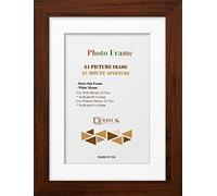 OSUK Dark Oak A4 Frame With A5 Mount - Modern Dark Oak A4 Photo Frame With White Mount - Clear Perspex Front & Wall Mounting Poster Frame - A4 Photo Frame With A5 Mount