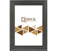 OSUK Grey 16x12Inch Step Style Photo Picture Frame Poster Frames - Maxi Photo Frame - Premium Quality Frame With Clear Perspex Sheet & Wall Mounted Hook