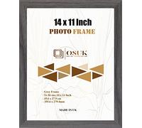 OSUK Grey Photo Frame 35.6 x 27.9cm Large Photo Frame 14 x 11 Inch Picture Frames With Clear Perspex Front & Wall Mounting Black 11" x 14" Frame (Grey)