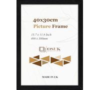 OSUK Limited 30x40 cm Black Poster Frame - Large Black Picture Frames 15.7x 11.8 Inch (40cm x 30cm) - 300 x 400mm Wooden Frames With Safe Perspex Front & Wall Mounting
