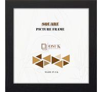 OSUK Modern 10x10 Inch Square Photo Frame Black - Picture Frames With Safe Perspex Front & Wall Hanging Hooks - Wood Effect 10x10" (25.4 x 25.4cm) Black Square Frame