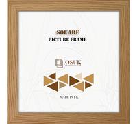 OSUK Modern 11x11 Inch Square Photo Frame Oak - Picture Frames With Safe Perspex Front & Wall Hanging Hooks - Wood Effect 11x11" (27.9 x 27.9cm) Oak Square Frame