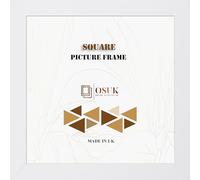 OSUK Modern 13x13 Inch Square Photo Frame White - Picture Frames With Safe Perspex Front & Wall Hanging Hooks - Wood Effect 13x13" (33 x 33cm) White Square Frame