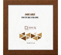 OSUK Modern 50x50 cm Square Photo Frame Walnut - Picture Frames With Safe Perspex Front & Wall Hanging Hooks - Wood Effect 50cm x 50cm (19.7" x 19.7") Walnut Square Frame