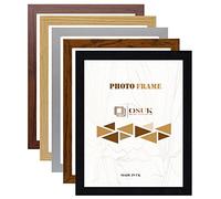 OSUK Oak 13x13 Inch Photo Frame - Plain Flat Style Picture Frame With Clear Perspex Front & Wall Hanging Hooks (33.02 x 33.02cm)