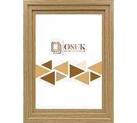 OSUK Oak 24x16Inch Step Style Photo Picture Frame Poster Frames - Photo Frame - Premium Quality Frame With Clear Perspex Sheet & Wall Mounted Hook