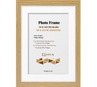 OSUK Oak 70x50 cm Frame With 60x40 cm White Mount - Modern Photo Frames With Clear Perspex Front & Wall Mounting Poster Frame - 70 x 50cm Frames With 60 x 40cm Mounts