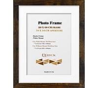 OSUK Rustic 80x60 cm Frame With 70x50 cm White Mount - Modern Photo Frames With Clear Perspex Front & Wall Mounting Poster Frame - 80 x 60cm Frames With 70 x 50cm Mounts