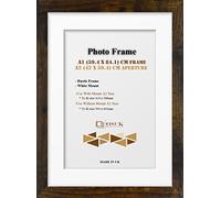 OSUK Rustic A1 Photo Frame With A2 Mount Modern Picture Frame With White Mount - Clear Perspex Front & Wall Mounting Poster Frame - 59.4 x 84.1 cm Frame With 42 x 59.4 cm Mount