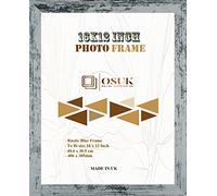 OSUK Rustic Blue Photo Frames 40.6 x 30.5cm Large Photo Frame 16 x 12 Inch Picture Frame With Clear Perspex Front & Wall Mounting 12" x 16" Frame