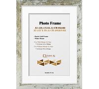 OSUK Rustic Gold A1 Photo Frame With A2 Mount Modern Picture Frame With White Mount - Clear Perspex Front & Wall Mounting Poster Frame - 59.4 x 84.1 cm Frame With 42 x 59.4 cm Mount