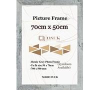OSUK Rustic Grey Poster Frames 70 x 50cm Large Photo Frame 70x50cm Picture Frames With Clear Perspex Front & Wall Mounting Rustic Grey 50cm x 70cm Frame