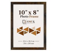 OSUK Rustic Photo Frame 25.4 x 20.3cm Photo Frame 10 x 8 Inch Picture Frames With Clear Perspex Front & Wall Mounting Black 8" x 10" Frame (Rustic)