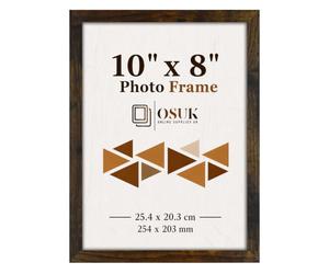 OSUK Rustic Photo Frame 25.4 x 20.3cm Photo Frame 10 x 8 Inch Picture Frames With Clear Perspex Front & Wall Mounting Black 8" x 10" Frame (Rustic)