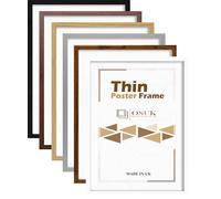 OSUK Thin Sleek Dark Oak A3 (11.7 x 16.5 inches) Poster Frames - Flat Classic Thin Picture Frame with Safe Perspex Front & Wall Hanging Hooks - A3 (29.7 x 42.0 cm) Handmade Photo Frame