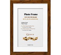 OSUK Walnut 70x50 cm Frame With 60x40 cm White Mount - Modern Photo Frames With Clear Perspex Front & Wall Mounting Poster Frame - 70 x 50cm Frames With 60 x 40cm Mounts