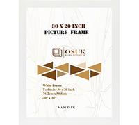 OSUK White 30x20 inch Picture Frame - Large Frame 76.2 x 50.8cm - 20 x 30 Inch Photo Frame With Clear Perspex Front & Wall Mounting Hook - White 30" x 20" Poster Frames