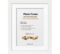OSUK White 80x60 cm Frame With 70x50 cm White Mount Modern Photo Frame With- Clear Perspex Front & Wall Mounting Poster Frame - 800 x 600mm Frame With 700 x 500mm Mount (White)