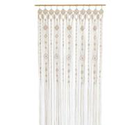 Osunnus Boho Large Macrame Window Curtain Wide Room Divider Doorway Curtain 79 x 47 Inches Long Macrame Wall Hanging Backdrop for Bohemian Home Wedding Party Decor, Gypsophila - 1 Panel XL