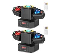 Osusuent Stage Lights Moving Heads,65W LED RGBW 4-in-1 Disco Light with Functional Remote Control,DMX512,Sound Activated,Party Lights for DJ Bar Concert KTV Party Wedding Halloween Christmas,2 Pack