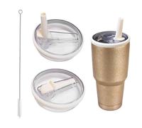 Osuter Replacement Lid for 40oz Tumbler, 2 pcs Leakproof Replacement Lids with 2 Straws and 1 Straw Brush,Reusable Leakproof and Dustproof Tumbler Covers Cups