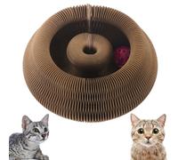 Osvela Magic Organ Cat Scratcher Board Kitty Kurlz Cat Toy Cat Ball Toy Interactive Small Scratch Pad Cat Toy with Bell Ball for Indoor Cats Toy