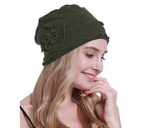 osvyo Chemo Headwear Turban Cap for Women - Cancer Beanie Hair Loss Sealed Packaging ARMY GREEN