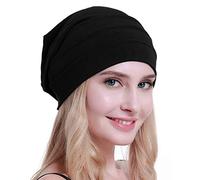 osvyo Cotton Chemo Hats Soft Caps Cancer Headwear for Women Hair Loss Sealed Packaging, Black, One Size Fits All