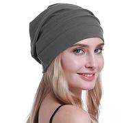 osvyo Cotton Chemo Hats Soft Caps Cancer Headwear for Women Hair Loss Sealed Packaging, Dark Grey, One Size Fits All