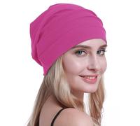osvyo Cotton Chemo Hats Soft Caps Cancer Headwear for Women Hair Loss Sealed Packaging, FUSCIA PINK, One Size