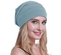 osvyo Cotton Chemo Hats Soft Caps Cancer Headwear for Women Hair Loss Sealed Packaging, Light Blue Grey, One Size Fits All